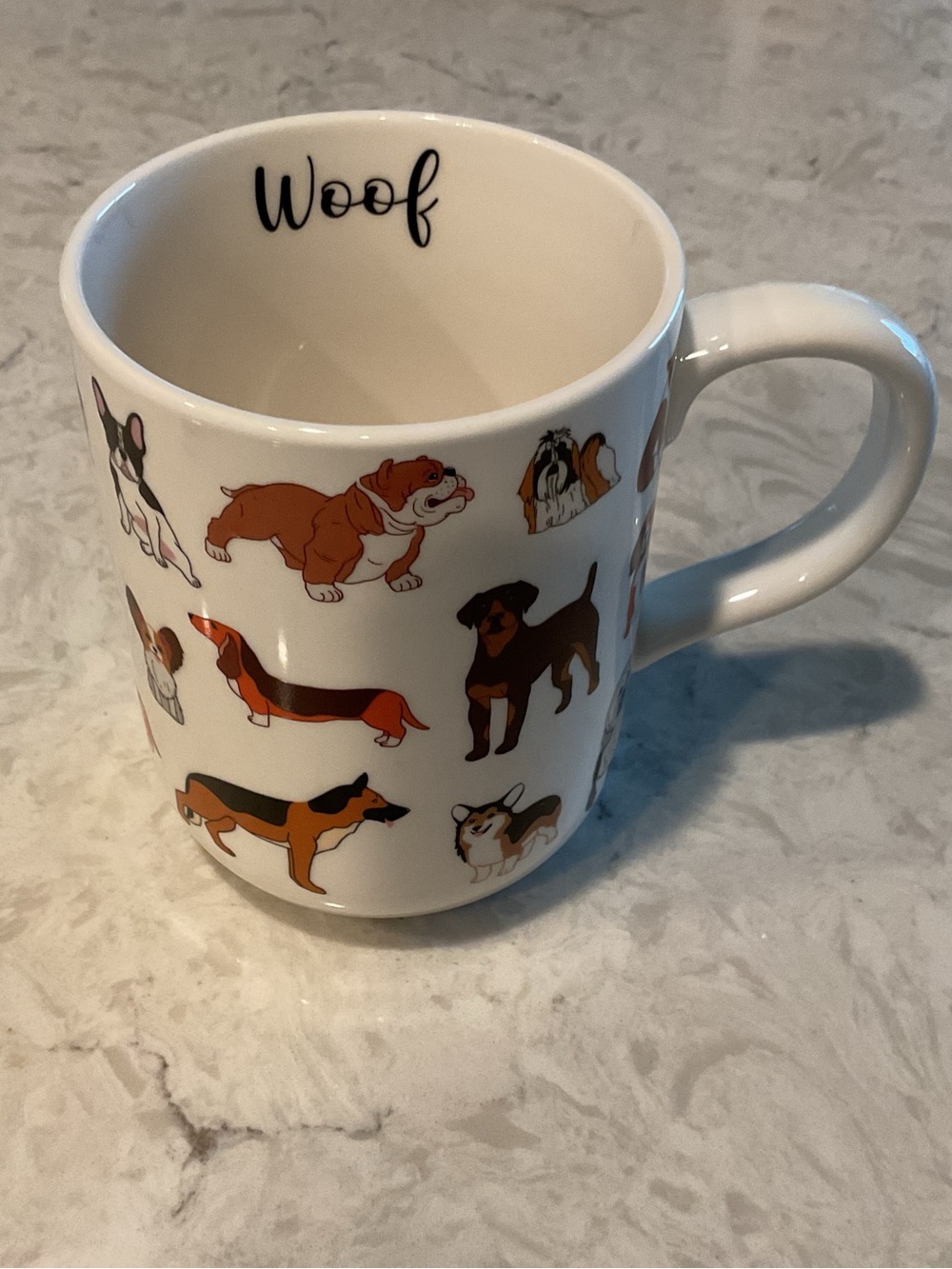 Mainstays White Ceramic Dog Print Mug with Multicolor Dog Breed Illustrations